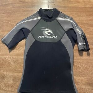Rip Curl Black and Gray Wetsuit Top